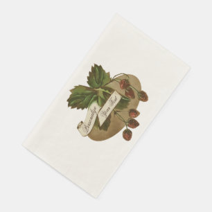 Custom Vintage Strawberries Retro Fruit Old School Paper Guest Towels