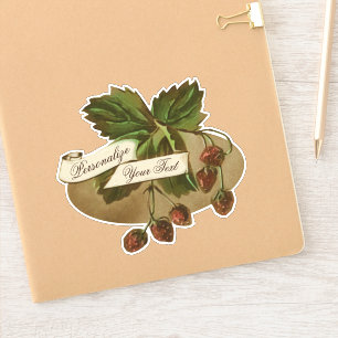 Custom Vintage Strawberry Cute Fruit Grocery Store Sticker