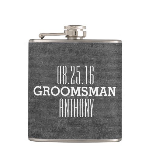 Custom Vintage Style Wedding Groomsman Flask