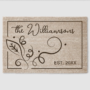 Custom Vintage Stylish Trendy Welcome Coir Fiber Doormat