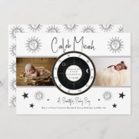 Custom Vintage Sun Sign & Moon Birth Announcement
