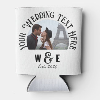 Custom Vintage Text Can Cooler Wedding Favors
