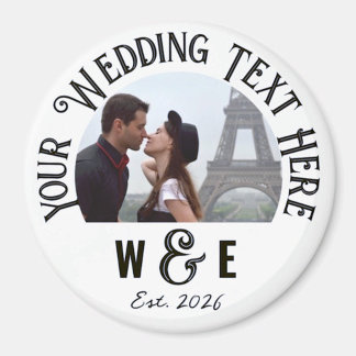 Custom Vintage Text Fridge Magnet Wedding Favors