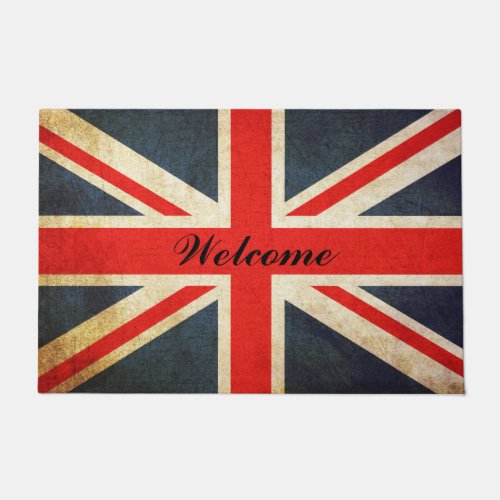 Custom Vintage Union Jack British Flag Door Mat