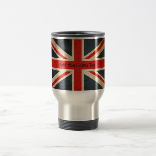 Custom Vintage Union Jack British Flag Travel Mug