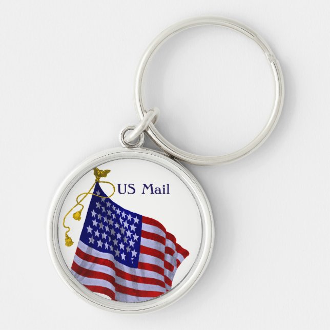 Custom Vintage US Flag Keychain (Front)