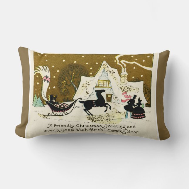 Custom Vintage Victorian Christmas Throw Pillow (Front)