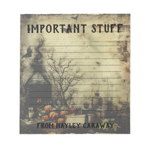 Custom Vintage Victorian Goth Halloween Creepy Notepad