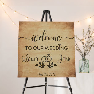 Custom Vintage Welcome to Our Wedding Foam Board
