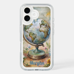 Custom Vintage World Travel Art iPhone 16 Case