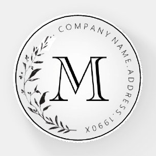 Custom Vintage Wreath Monogram Paperweight