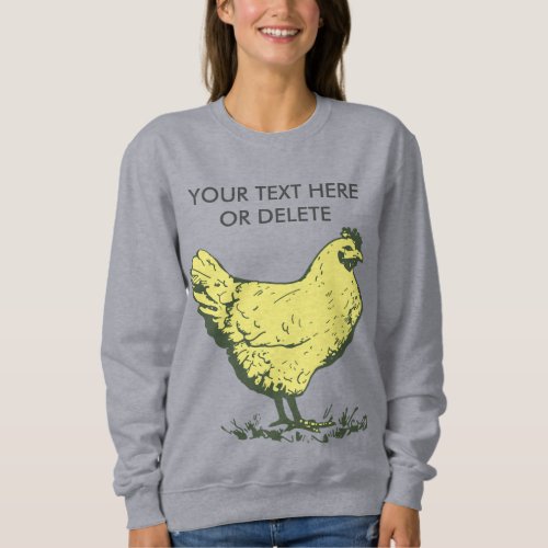 Custom Vintage Yellow Hen Chicken Poultry Farming Sweatshirt