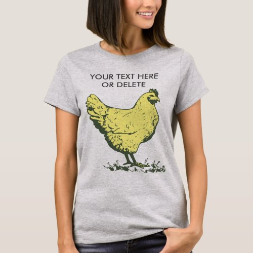 Custom Vintage Yellow Hen Chicken Poultry Farming T_Shirt