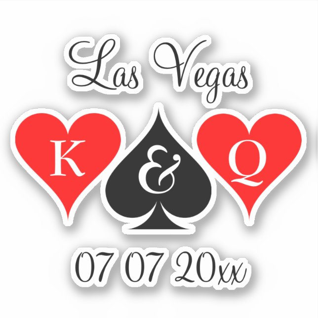 Custom vinyl stickers for Las Vegas wedding couple (Front)