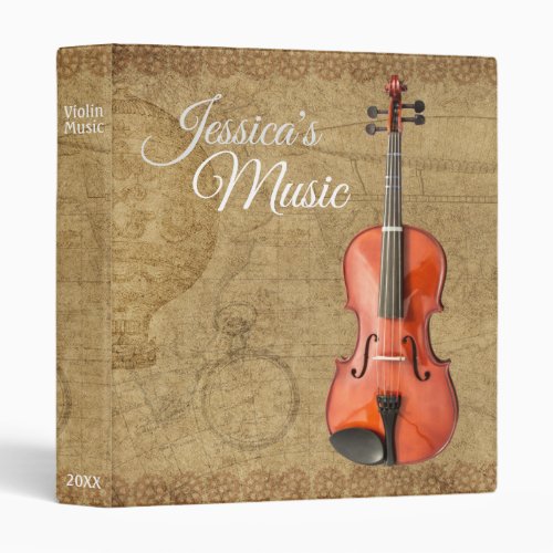 Custom Viola  Violin Sheet Music Notebook 3 Ring Binder