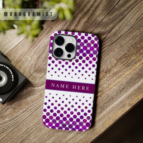 Custom Violate Purple White Polka Dot Design  Case_Mate iPhone 14 Pro Max Case