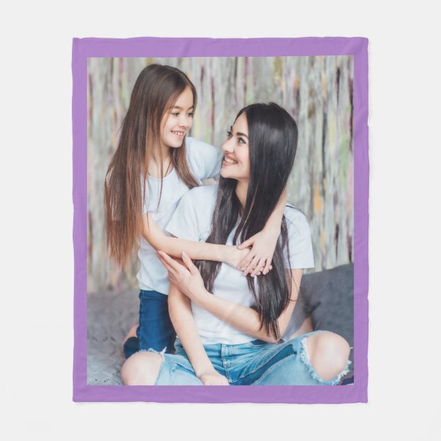 Custom Violet Aunt Photo Throw Gift from Kids Fleece Blanket (Front)