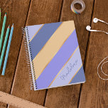 Custom Violet Blue Purple Yellow Gold Art Stripes Notebook at Zazzle