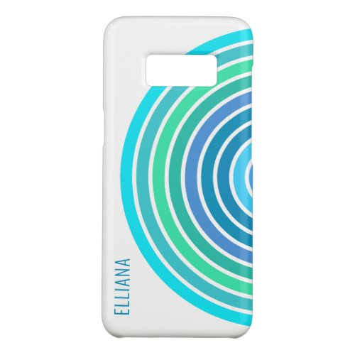 Custom Violet Blue Turquoise Green White Stripes Case_Mate Samsung Galaxy S8 Case