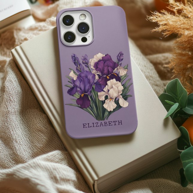 Custom Violet Bouquet Flowers Phone Case for Her (floral gift for mom, floral gift for grandma, bridesmaid gift for her, bridal shower gift, mom gift)
