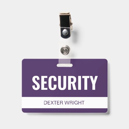 Custom Violet Hotel Room Attendant Employee ID Badge
