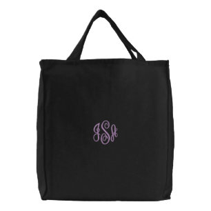 Custom Violet Monogram Embroidered Bag
