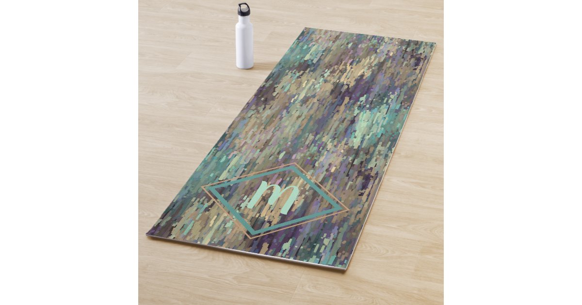 Classic Taupe Beige Tan Gray White Black Art Waves Yoga Mat | Zazzle