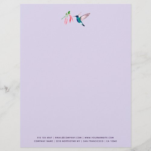 Custom Violetear Hummingbird  Letterhead