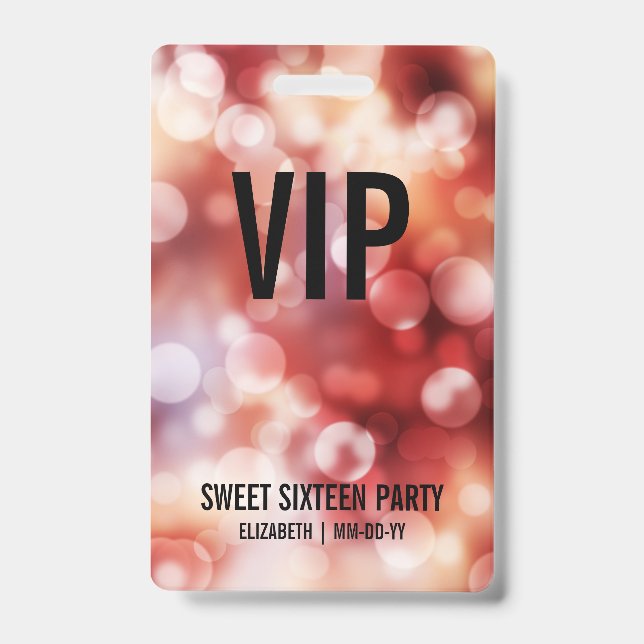 Custom VIP All Access Badge Sweet Sixteen (Front)