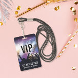 Custom VIP All Access Bat Mitzvah Badge<br><div class="desc">Create an atmosphere of Hollywood glam at your bat mitzvah party with these personalized VIP passes. Customizable badge features a background of concertgoers and lights in black and purple with white text overlays. Personalize with the guest of honor's name beneath and the event date on the back. Badges can also...</div>