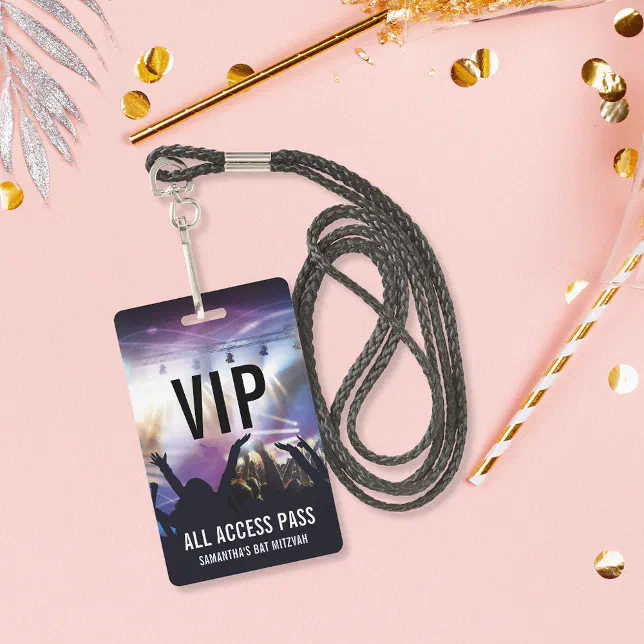 Bat Vip Custom VIP All Access Bat Mitzvah Badge | Zazzle