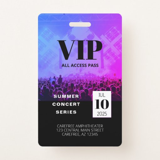 Custom Vip All Access Concert Badge Zazzle 5211