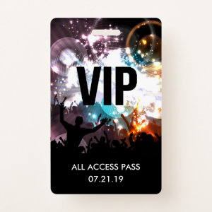Custom VIP All Access Concert Badge Invitation