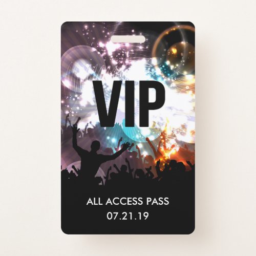 Custom VIP All Access Concert Badge Invitation