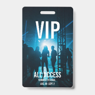Custom VIP All-Access Concert Event Pass Female Badge
