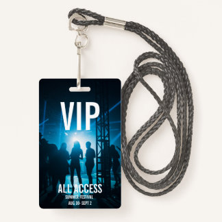 Custom VIP All-Access Concert Event Pass Female Badge