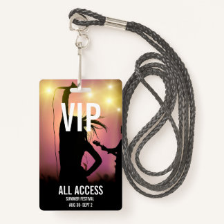 Custom VIP All-Access Concert Event Pass Female Badge