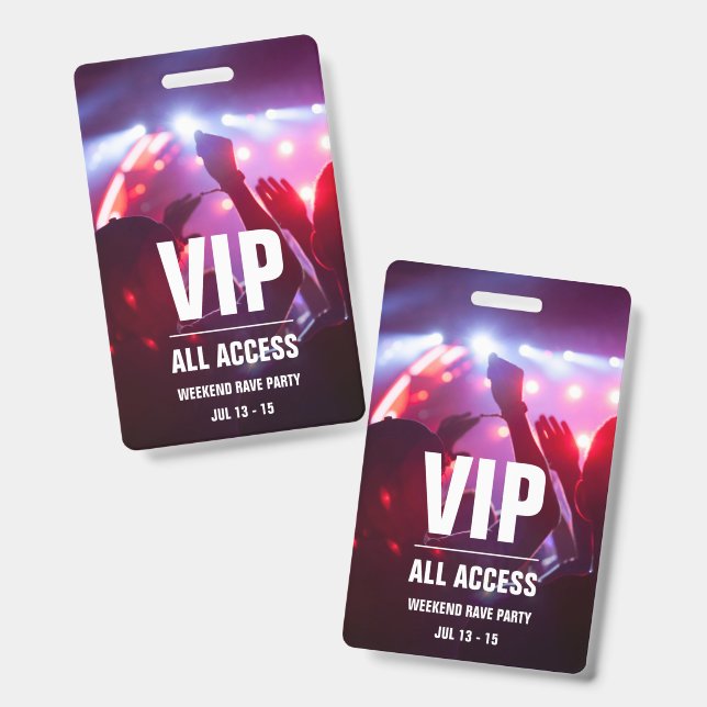 Custom VIP All Access Concert Pass Badge | Zazzle