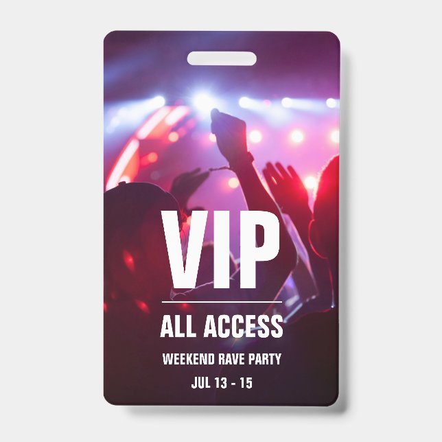 Custom VIP All Access Concert Pass Badge | Zazzle