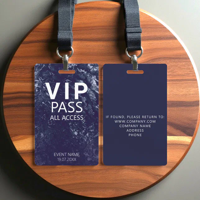 Custom VIP All Access Event Blue Marble Badge | Zazzle