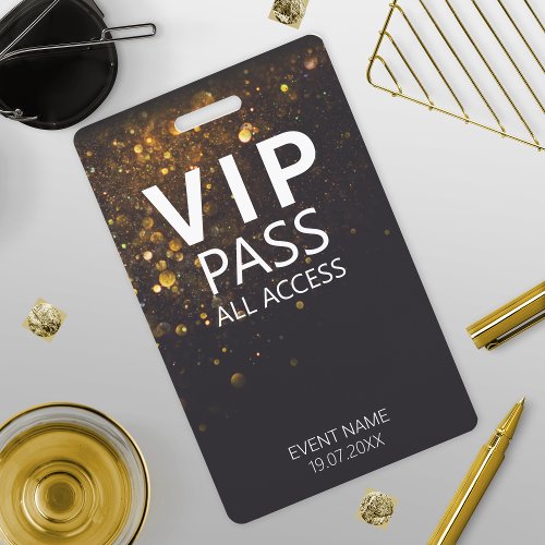 Custom VIP All Access Event Glitter Badge