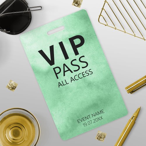 Custom VIP All Access Event Green Badge