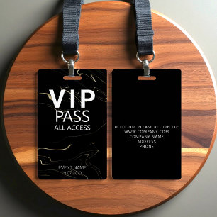 Custom VIP All Access Event Marbling Dark Badge