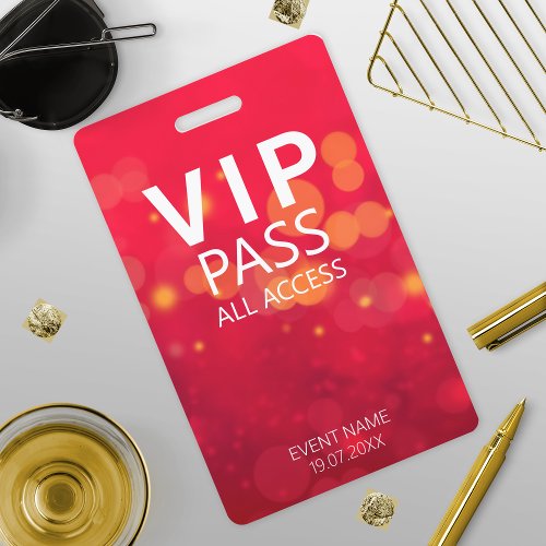 Custom VIP All Access Event Red Badge