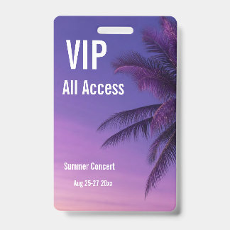 Custom VIP All Access Festival Pass Concert Badge