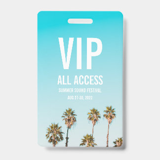 Custom VIP All Access Festival Pass Concert Badge