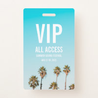 Custom VIP All Access Festival Pass Concert Badge | Zazzle