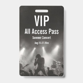 Custom VIP All Access Pass Concert Badge