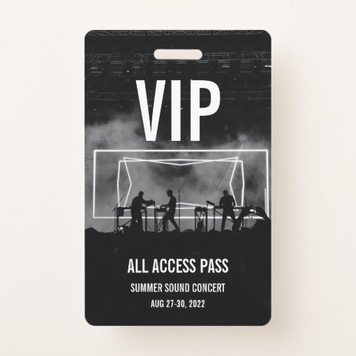 Custom Vip All Access Pass Concert Badge Zazzle 9443