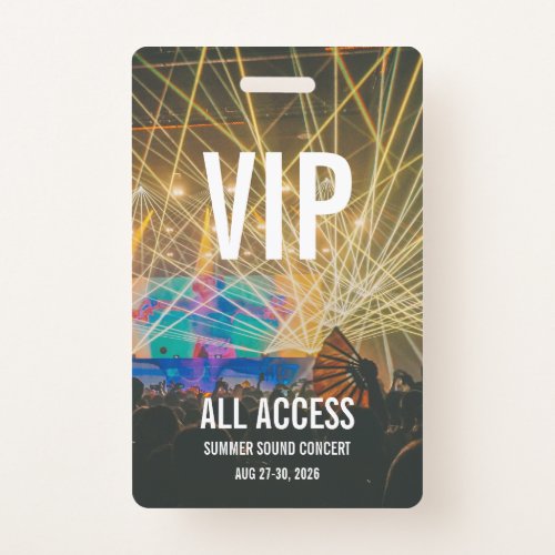 Custom VIP All Access Pass Concert Badge